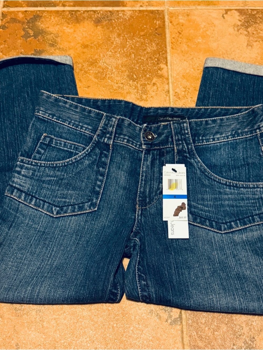 Calvin Klein Midnight Indigo crop Jeans and light washed crop jeans 2 pair nwt.